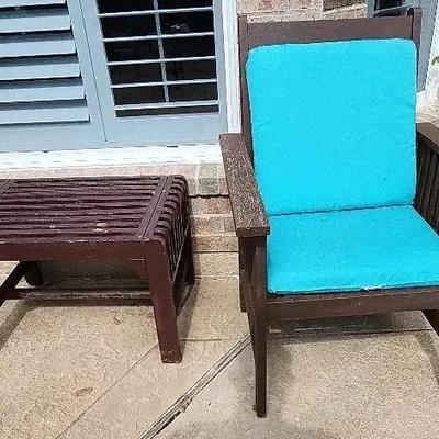 Wooden Bench And Chair 