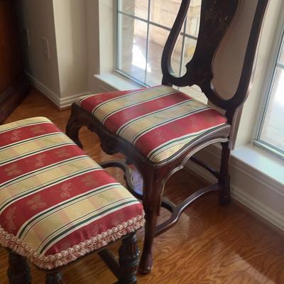Wooden Chair With Leg Rest