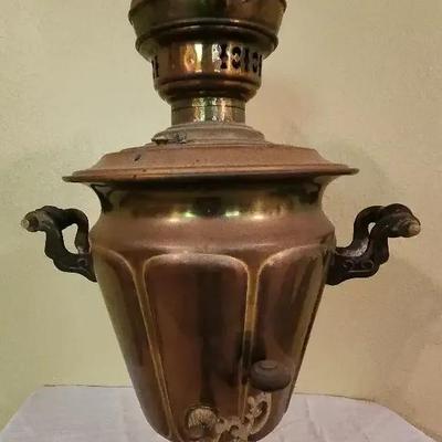 Antique  Russian Imperial Soviet Tula Brass Batashev Samovar Tea Urn 