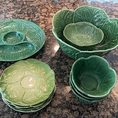 Set of Greenery inspired plates/bowls