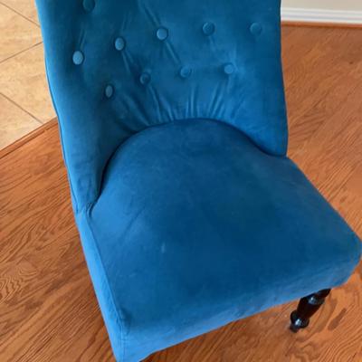 Blue Suede Chair