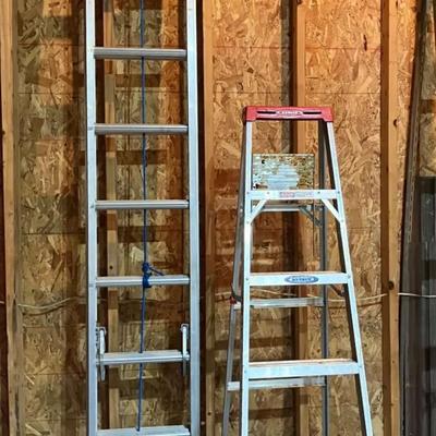 6 Ft Werner Ladder and 28 Ft Werner Extension Ladder