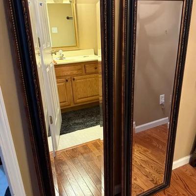 Two Matching Decretive Wall Mirrors, 53 1/2” X 17 1/2”