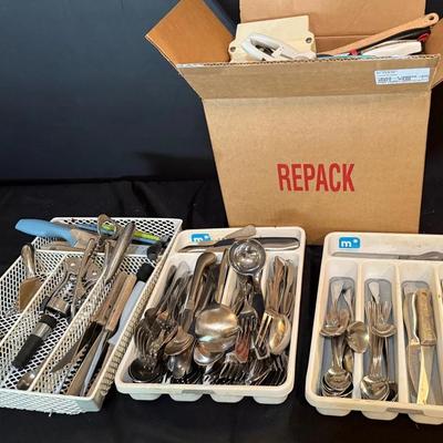 Mystery Lot Of Silverware And Kitchen Utensils 