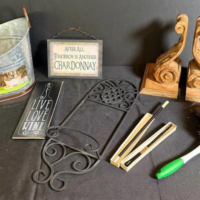 This Eclectic Lot Contains A Metal Bucket, Feather Duster, Vintage Cigarette Holders, And More!