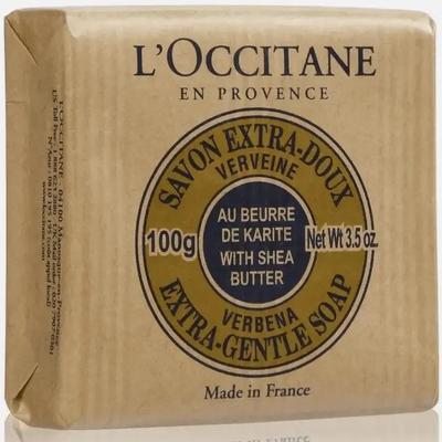 L'Occitane Verbena Shea Butter Extra Gentle Soap 3.5oz 4 Pack plus 1- 1.7oz Milk Soap -Made in Italy