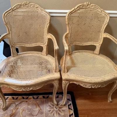 Antique Caned French Provincial Chairs