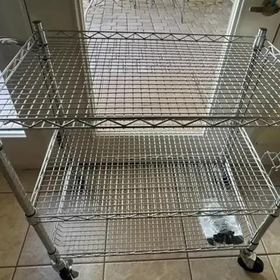 Three Tiered Metal Utility Cart 