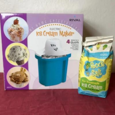 Rival 4 Quart Ice Cream Maker (NIB) With Bag Of Rock Salt