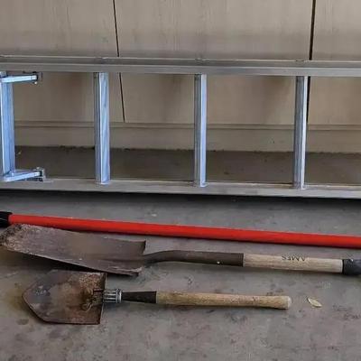 Werner Extension Ladder, Tree Pruner, & (2) Shovels