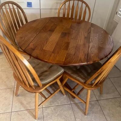 Kitchen Drop-leaf Table W/ Four Chairs