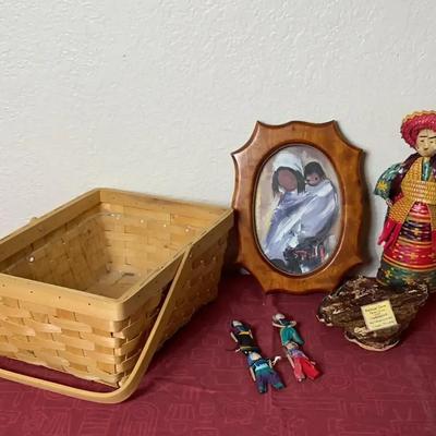 Basket, Oil Painting, Corn Husk Doll, Guatemalan Worry Dolls And More