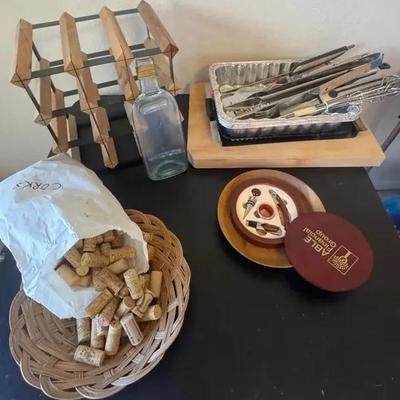 Grilling And Wine Items (Wine Rack, Corks, Grilling Utensils and More)