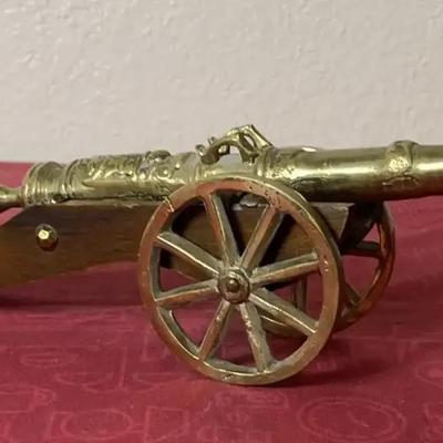 Cast Iron And Bronze Miniature Canon