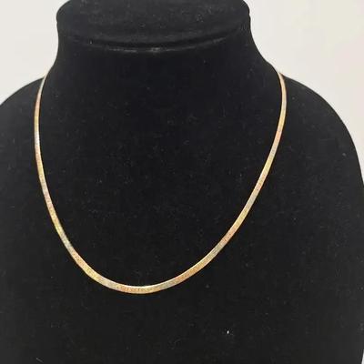14K Tricolored Chain Necklace Verified -17" - 9g
