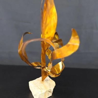 Calla - Metal Sculpture Burnt Copper with Clear Powder Coat Finish Signed by Jim Ehlinger 