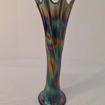 Beautiful Blue Fenton 9 Finger Vase 