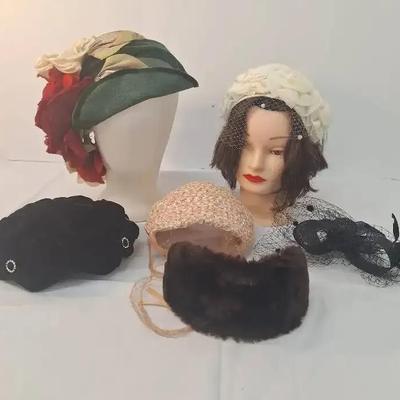 Lot of 5 Vintage Ladies Unique Hats - Ve'ola  Mode New York 