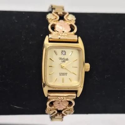 Black Hills Gold Working 10K Ladies Watch with Diamond Accent 