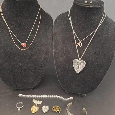 Sterling Silver Jewlery Lot Necklaces - Earrings - Bracelets 68g