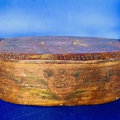 Antique Folk Art Swedish Bride's Box