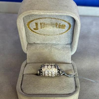 Lady's Art Deco Platinum? Pave Diamond 
Ring.