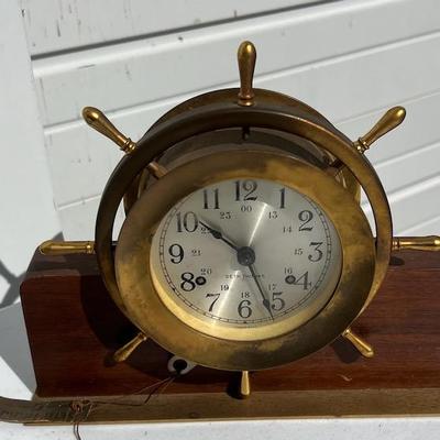 Seth Thomas 'Helmsman' Brass Ships Bell Clock
