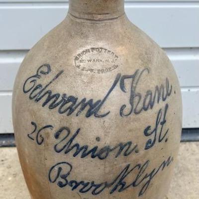 1870s Two  Gallon Stoneware Advertising Jug   