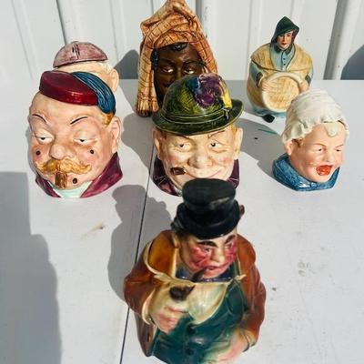 Six Figural Majolica Humidors