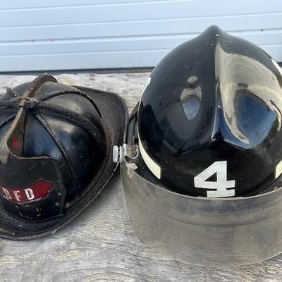 Two Antique and Vintage Firemen's Helmets 