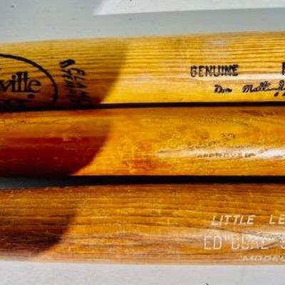 3 autographed bats - Little League Duke Snyder, 