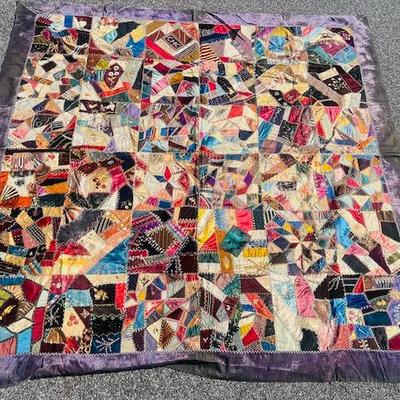 Crazy Quilt Hand  Appliqued 