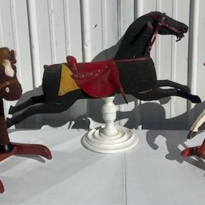 Lot of Three Child's Rocking Horses
