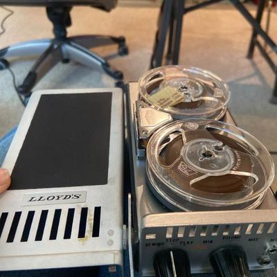 Working Lloyd's All Transistor Tape Recorder with audio recording of the 1969 First Manned Moon Landing