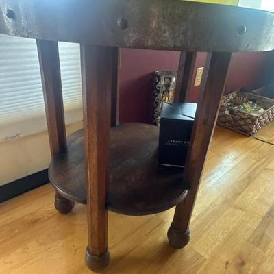 Round side table with shelf