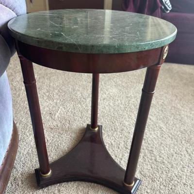 Bombay empire-style side table with green marble top
