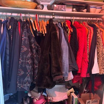 Women’s clothing, purses, hats
