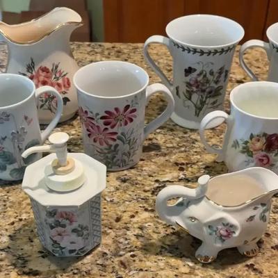Mixed China & Porcelain Lot: Japanese & Bone China Cups – 7-Piece Assorted Collection