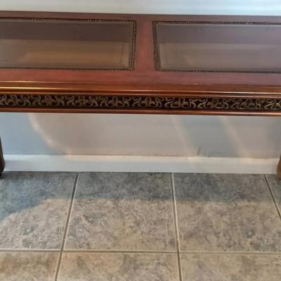 Glass Top Wooden Side / Entry Table