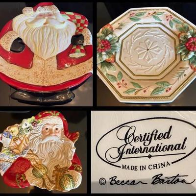 Fitz & Floyd Christmas Platters + More  / See Description