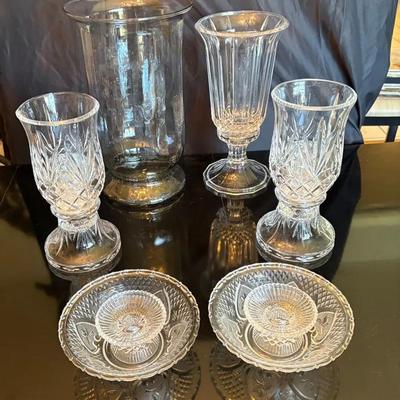 Vintage Crystal Candle Holders & Hurricane Vases – Partylite, Kim Glass, St. George
