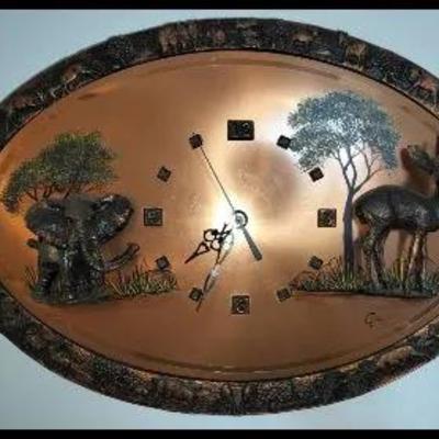 Gastone Copper African Design Wall Clock And Art Pieces