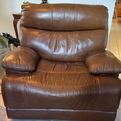 Brown Leather Electric Reclining Chair