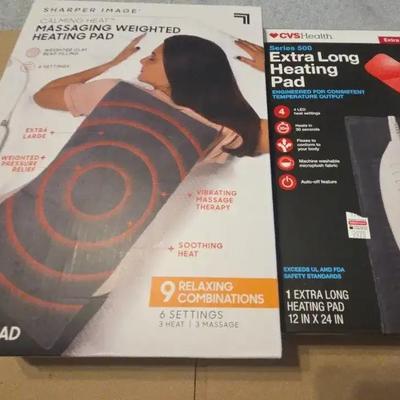 Sharper Image Massaging Weighted Heating Pad & Extra Long Heating Pad