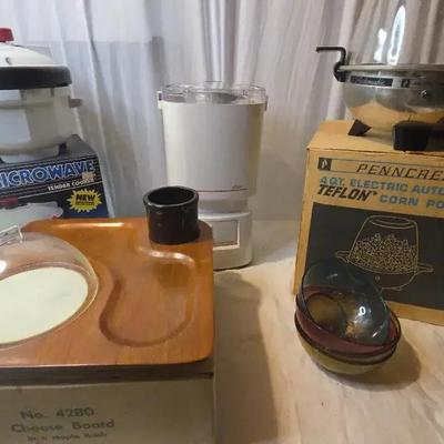 Cheese Board, Ice Cream Maker, Popcorn Popper & Tnder Cooker
