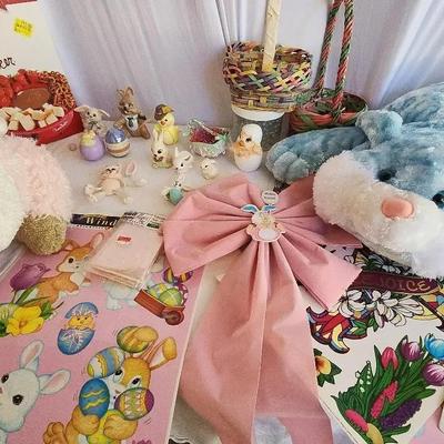 Porcelain Ceramic Easter Bunnies, Easter Plushes, Chocolate Maker & Window Clings 
