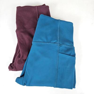 Lot #B132 - Danskin Ladies' High Rise Bonded 7/8 Leggings in Teal and Black Cherry, Women's Size Small