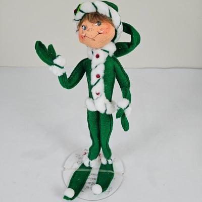 A Lot #B16 - Vintage Annalee 14" Green Christmas Swirl Elf