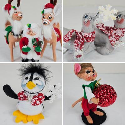 A Lot #B17 - Vintage Annalee Christmas: Reindeer, Mrs. Claus, Snowflake Seals, Penguin & Mouse