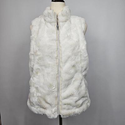Lot #83 - Nicole Miller Original Off White Ivory Reversible Puffer Vest Size Small